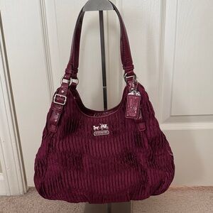 Coach Madison “Maggie” Pleated Fabric Shoulder Bag